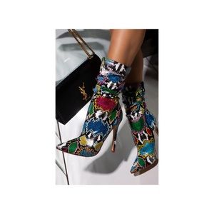 Multicolored Snakeskin Women’s Booties
